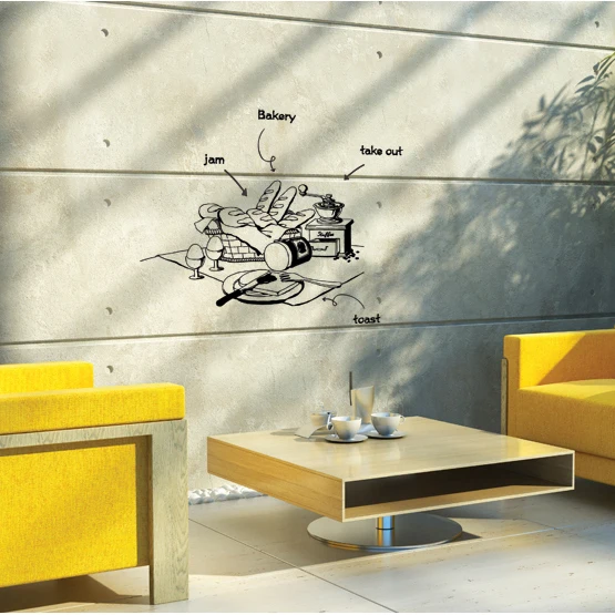 Настенные наклейки в виде кофейни кофе молока чая|Наклейки на стену| |