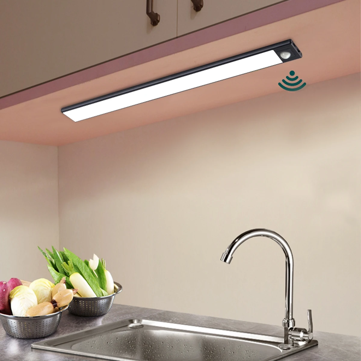 led cabinet light 102040cm motion sensor cabinet lights kitchen cabinet lighting usb rechargeable magnetic led cabinet lights free global shipping