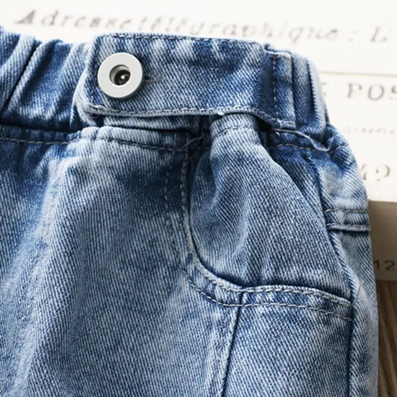 Детские модные джинсовые брюки chifuna с дырками и украшением из жемчуга для девочек