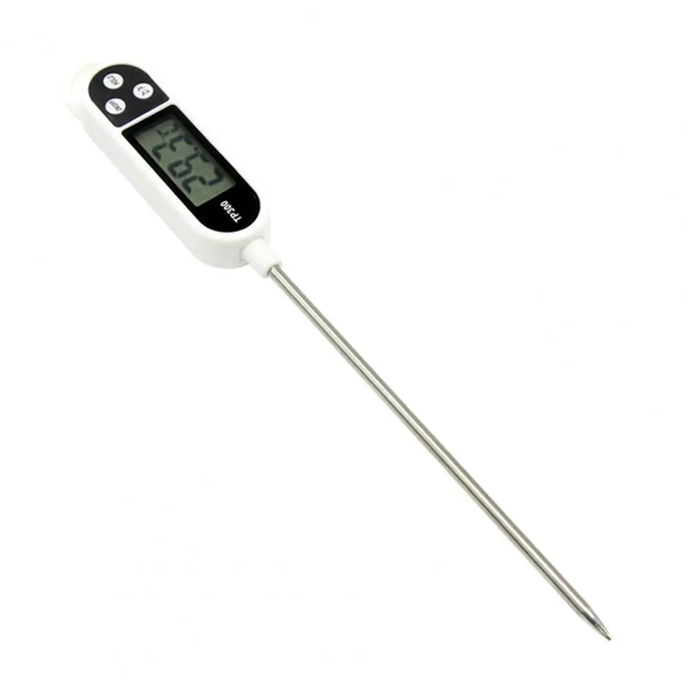 

Digital Food Thermometer Kitchen BBQ Cooking Meat Temperature Measure Probe Tool Data Hold Function Power Saving Easy to Use