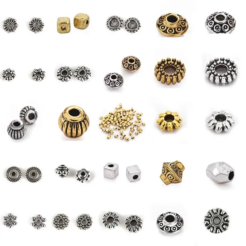 Бусины разделители из сплава тибетские серебряные бусины 50 шт./лот для