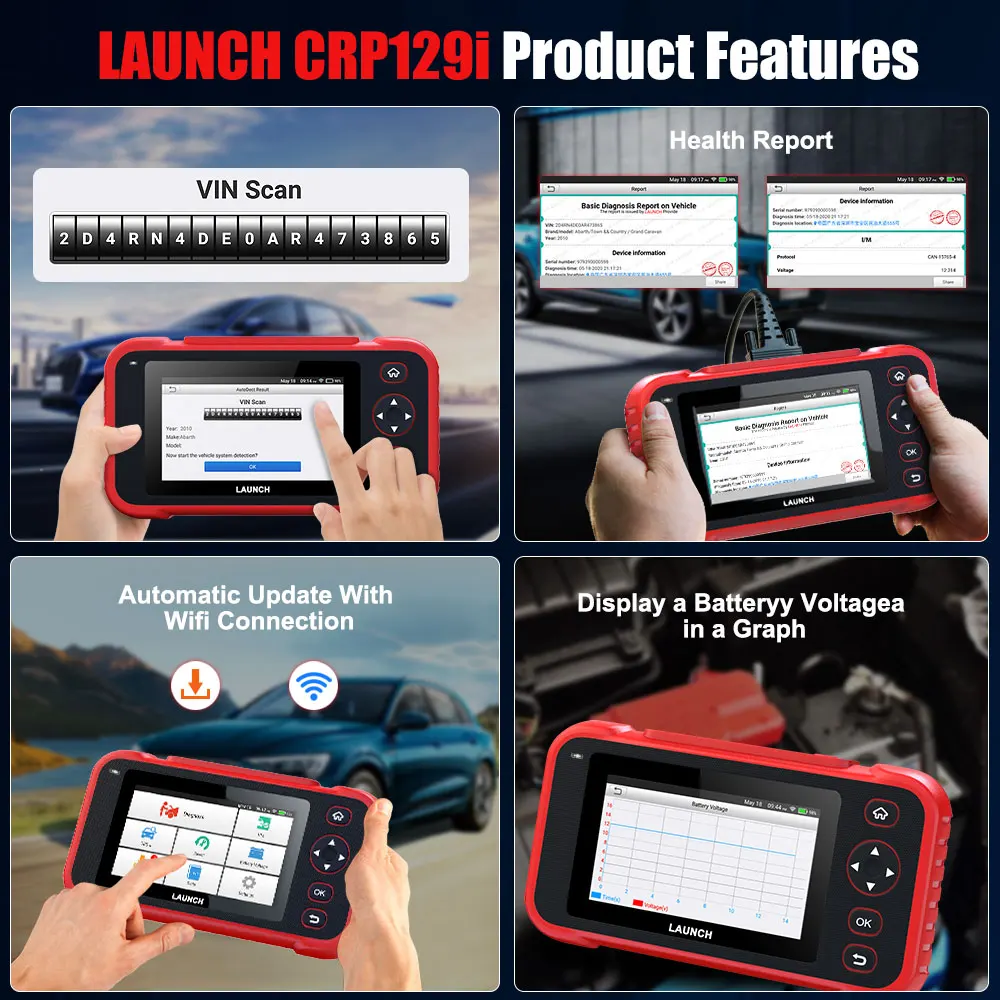 LAUNCH X431 CRP129i Автомобильные диагностические инструменты двигатель ABS Трансмиссия