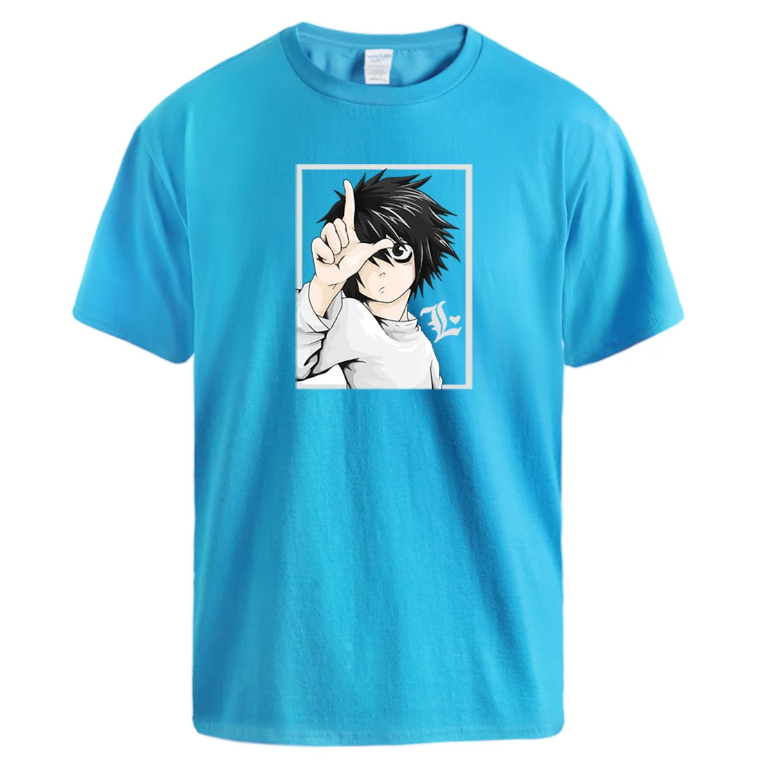 Мужская футболка с принтом из мультфильма смерти Note модная летняя коротким