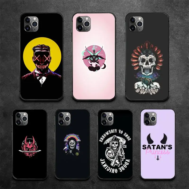 

Gothic Witch Satan Phone Case For iPhone 13 12 11Pro Max 11 XR XS Max X 8 7 6 6S Plus Mini SE 2020 Soft Cover Shell
