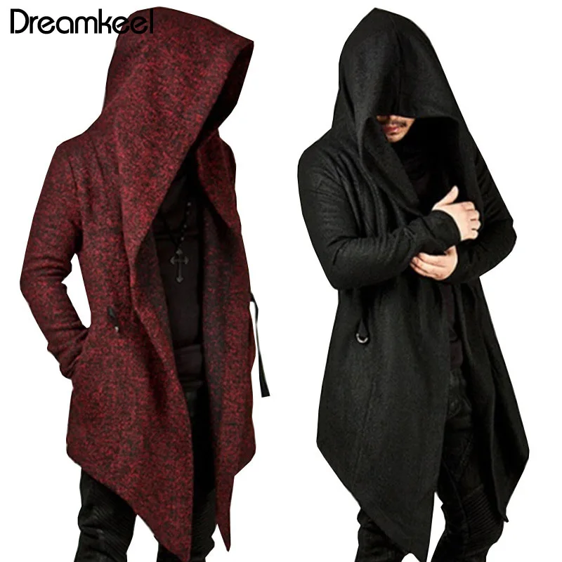 2019 new Men Hooded Sweatshirts Black Hip Hop Mantle Hoodies Fashion Jacket long Sleeves Cloak Man's Coats Outwear Hot Sale Y | Мужская