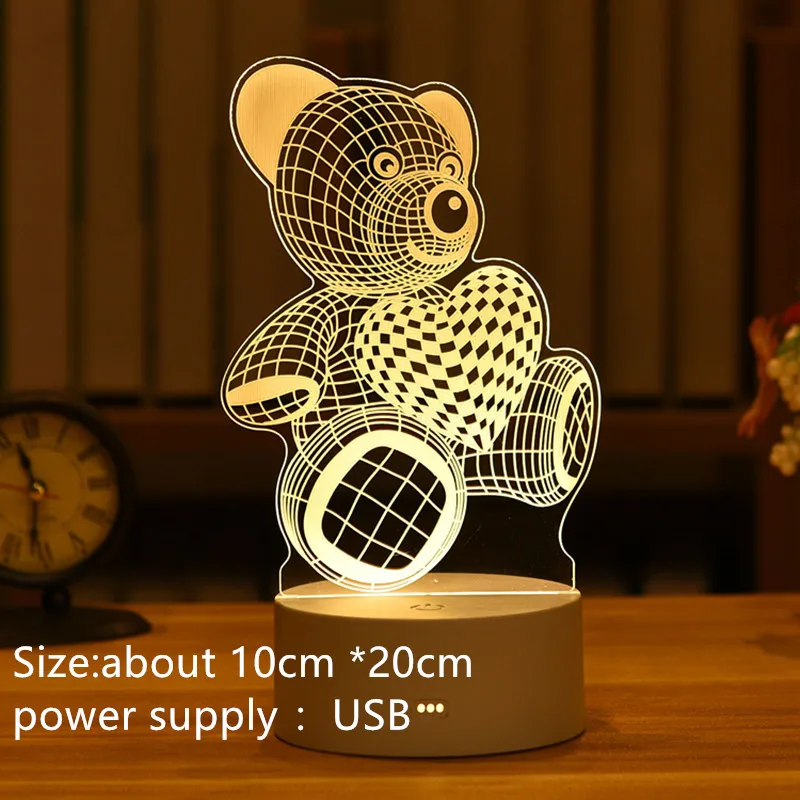 

Lovely Valentine's day gift Weeding Decor Night Light LED Table Lamp Bear LOVE Castle Table Light Multi-design Gift Lamp