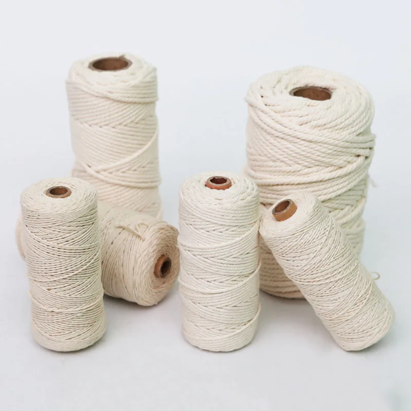 

Хлопковый шнур диаметром 4/5/6 мм, бежевый витой шнур, шнур для макраме, шнур для творчества, шнур для ручной вязки, для домашнего использовани...