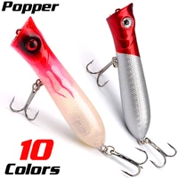 wobble floating poppers lure 8cm 12g realistic body fishing bait with small steel ball inside for freshwater saltwater fishing