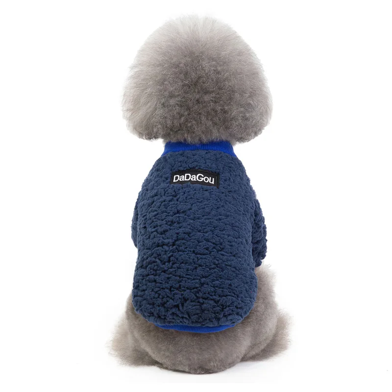 Navy Blue Fashion Pet Small Dog Clothes Winter Warm Dog Jacket Harness Chihuahua Puppy Coats XS-XL - Color: Navy Blue