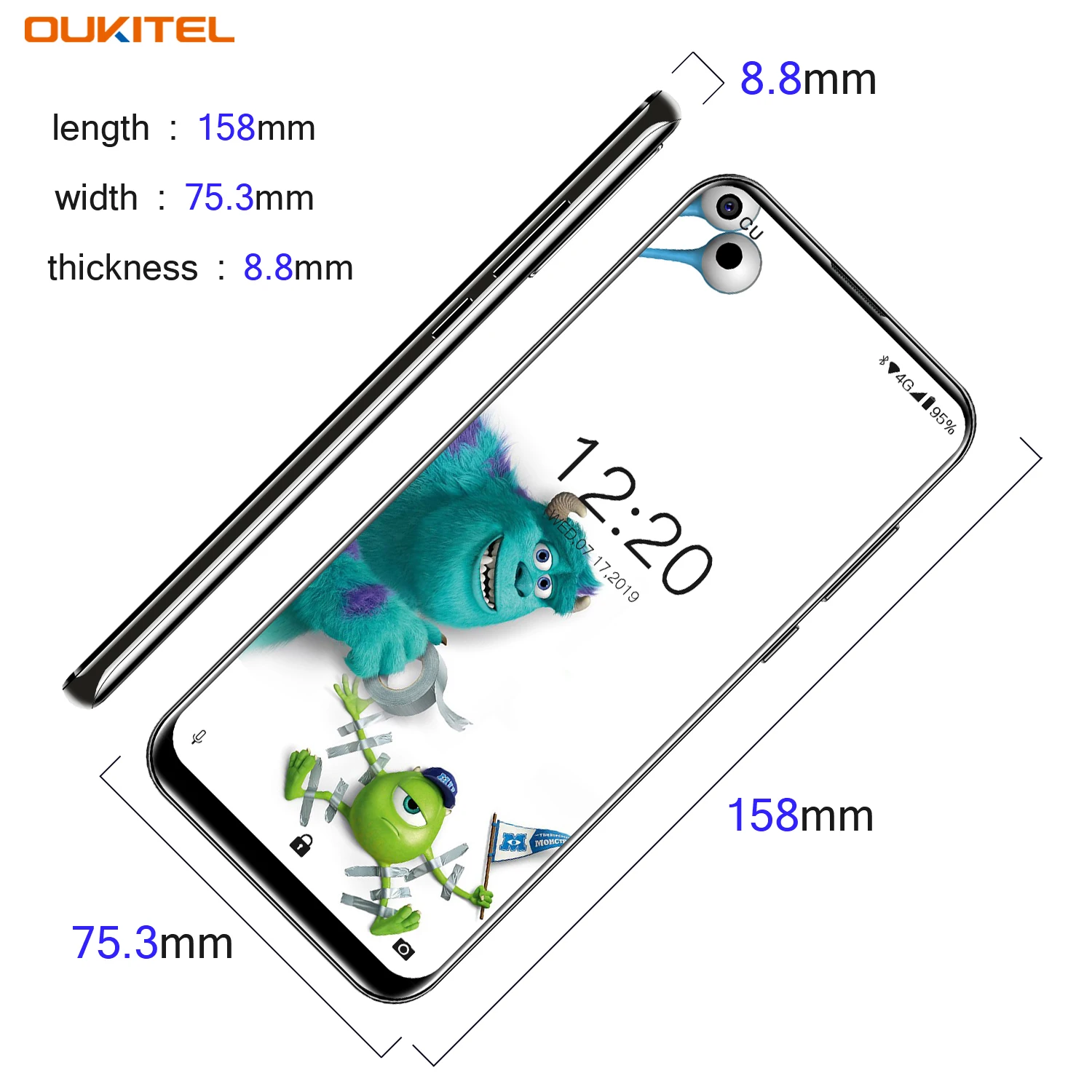 OUKITEL C17 Pro смартфон с 6 35 дюймов Android 9 0 4 ГБ 64 19:9 MT6763 Восьмиядерный процессор
