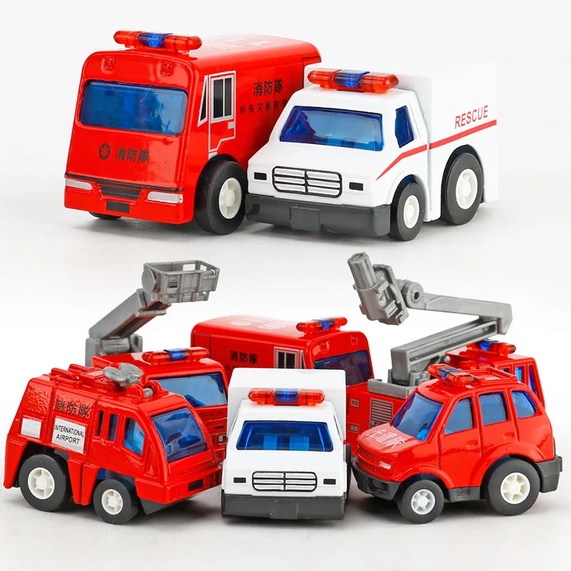 Детская игрушка Мини Сплав пожарная машина мини-автомобиль литые игрушки