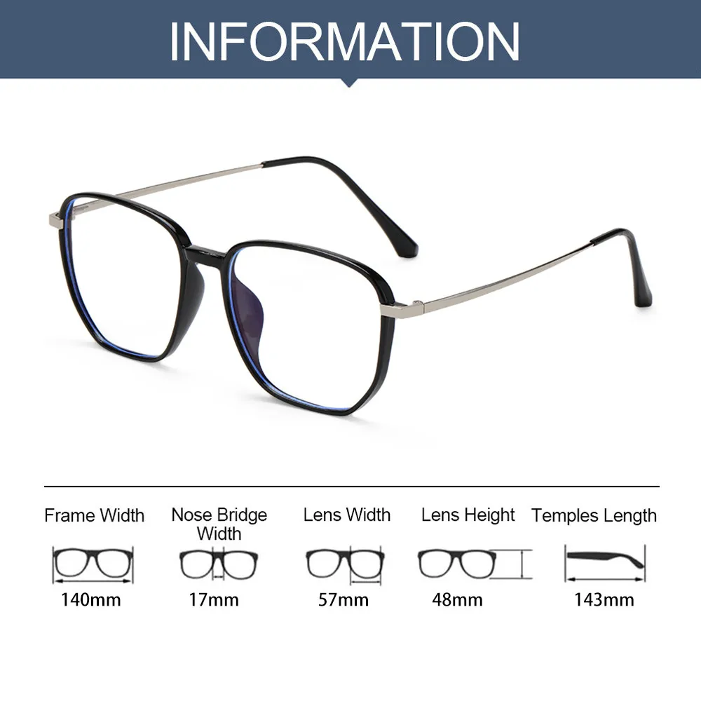 

Vintage Blue Light Blocking Glasses Unisex Square Frame Office Computer/Gaming Goggles Vision Care Radiation Protection Eyewear