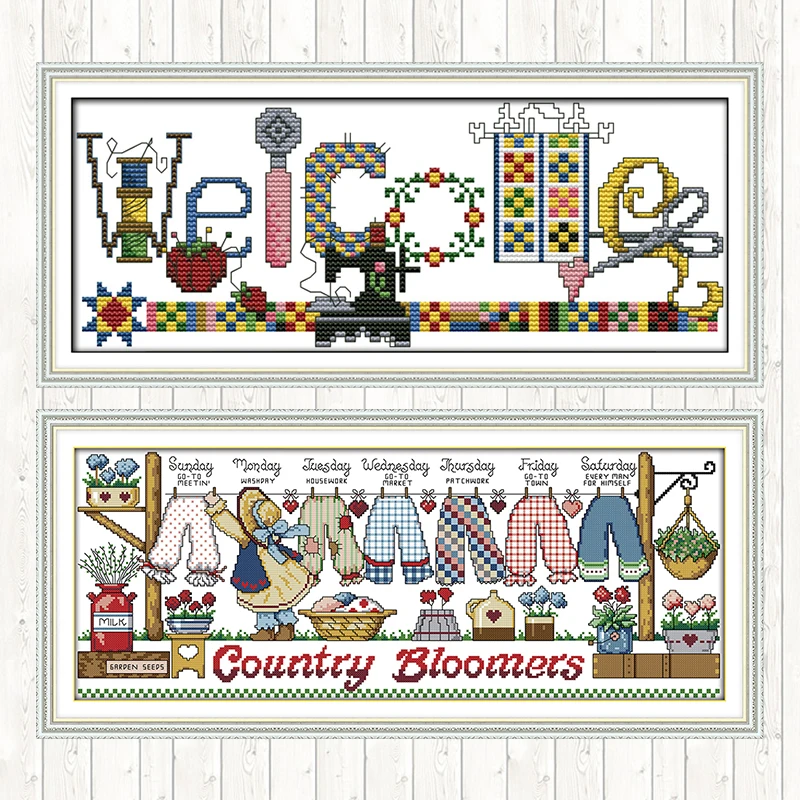 Швейная машина Набор для вышивки крестом с печатью карты 14ct 11ct счетный принт на