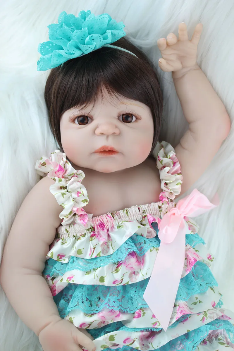 55 см всего тела силиконовые для новорожденных и малышей маленьких девочек Кукла