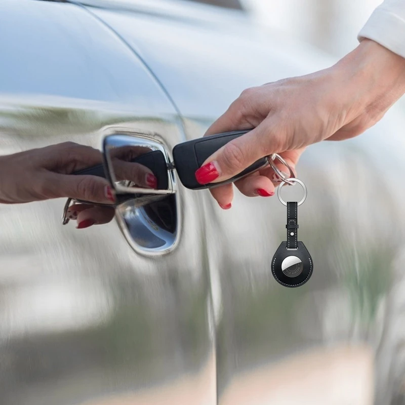 

For Apple Airtags Leather Case Protective Cover For Apple Locator Tracker Anti-Lost Device Keychain Luggage Tag Protect Sleeve