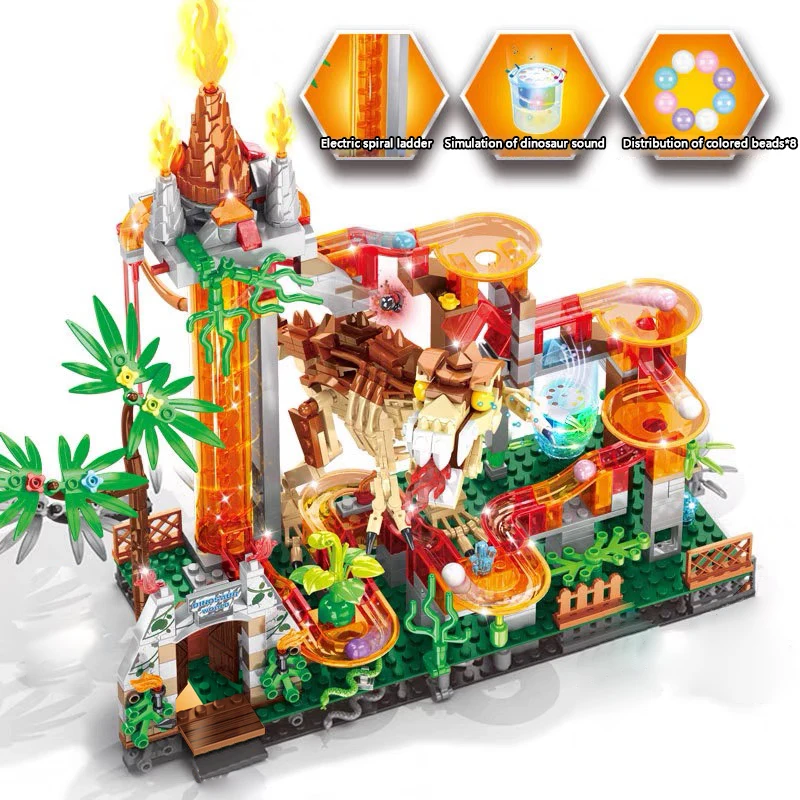 Mailackers мир динозавров юрского периода идеи мраморный путь кирпичи Электрический