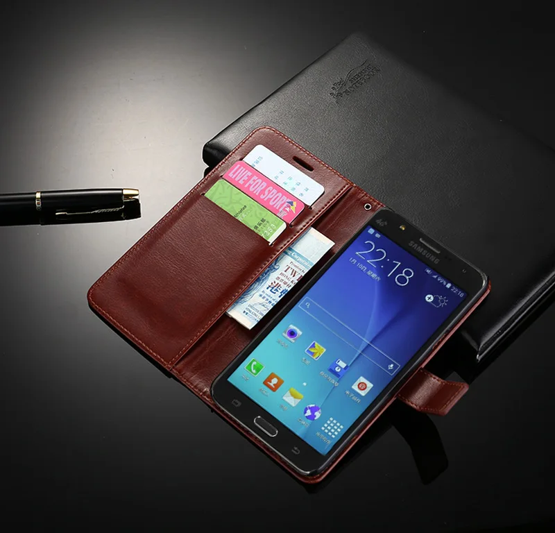 Роскошный чехол из искусственной кожи с откидной крышкой для Samsung A8 Plus 2018 A3 A5 A7 J1 J3