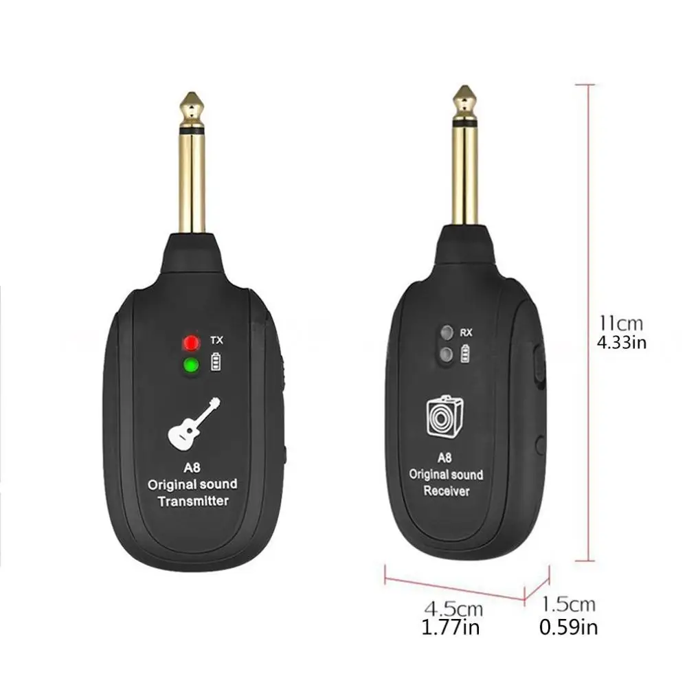 2021 neue gitarre drahtlose übertragung system elektrische gitarre drahtlose pickup wireless transceiver a8 gitarre drahtlose empfänger free