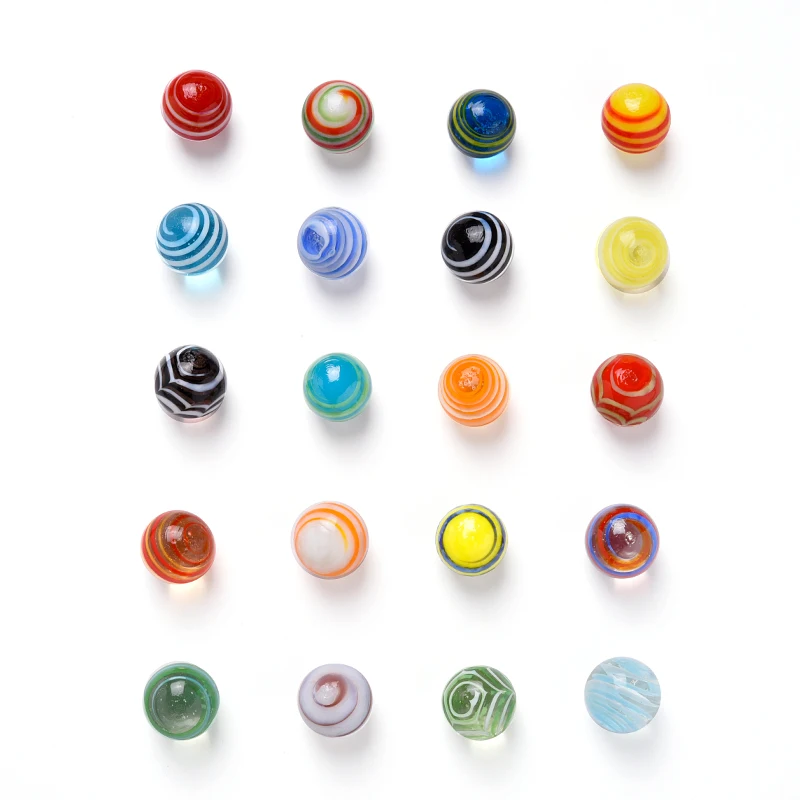 20pcsset 16mm glass ball cream console game pinball small marbles pat toys parent child beads bouncing ball free global shipping