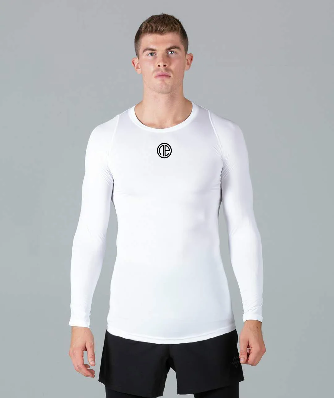 Футболка мужская Спортивная с длинным рукавом хлопок модная рубашка для фитнеса