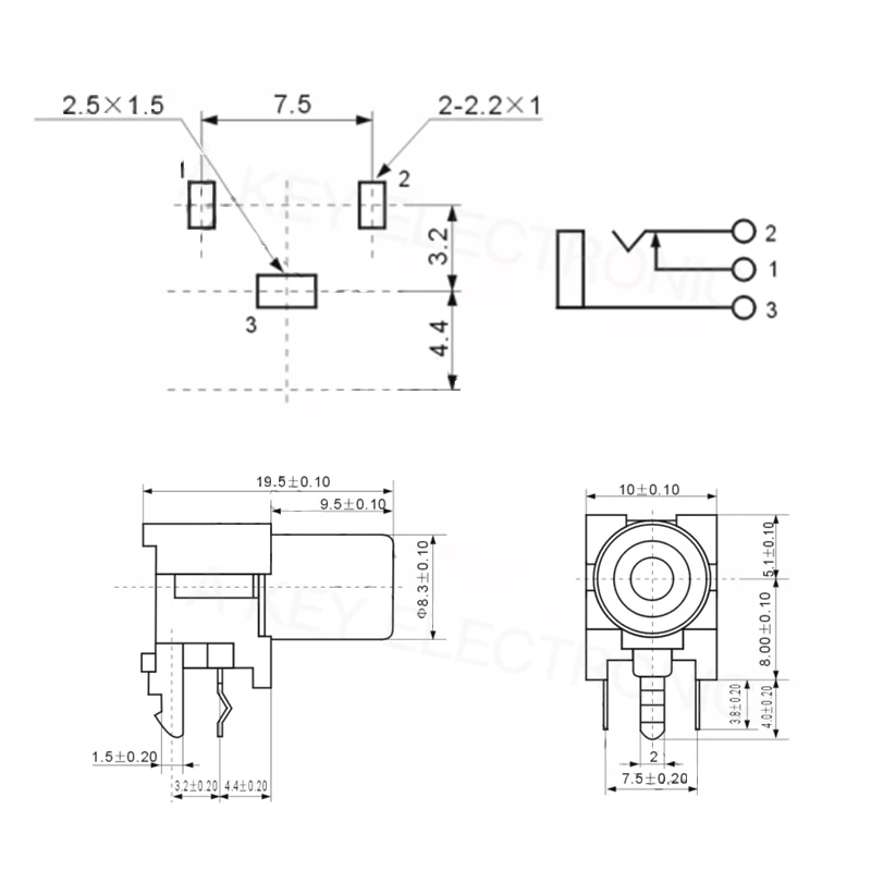 Концентрическая розетка AV 3 фута разъем RCA одно отверстие печатная плата сварка