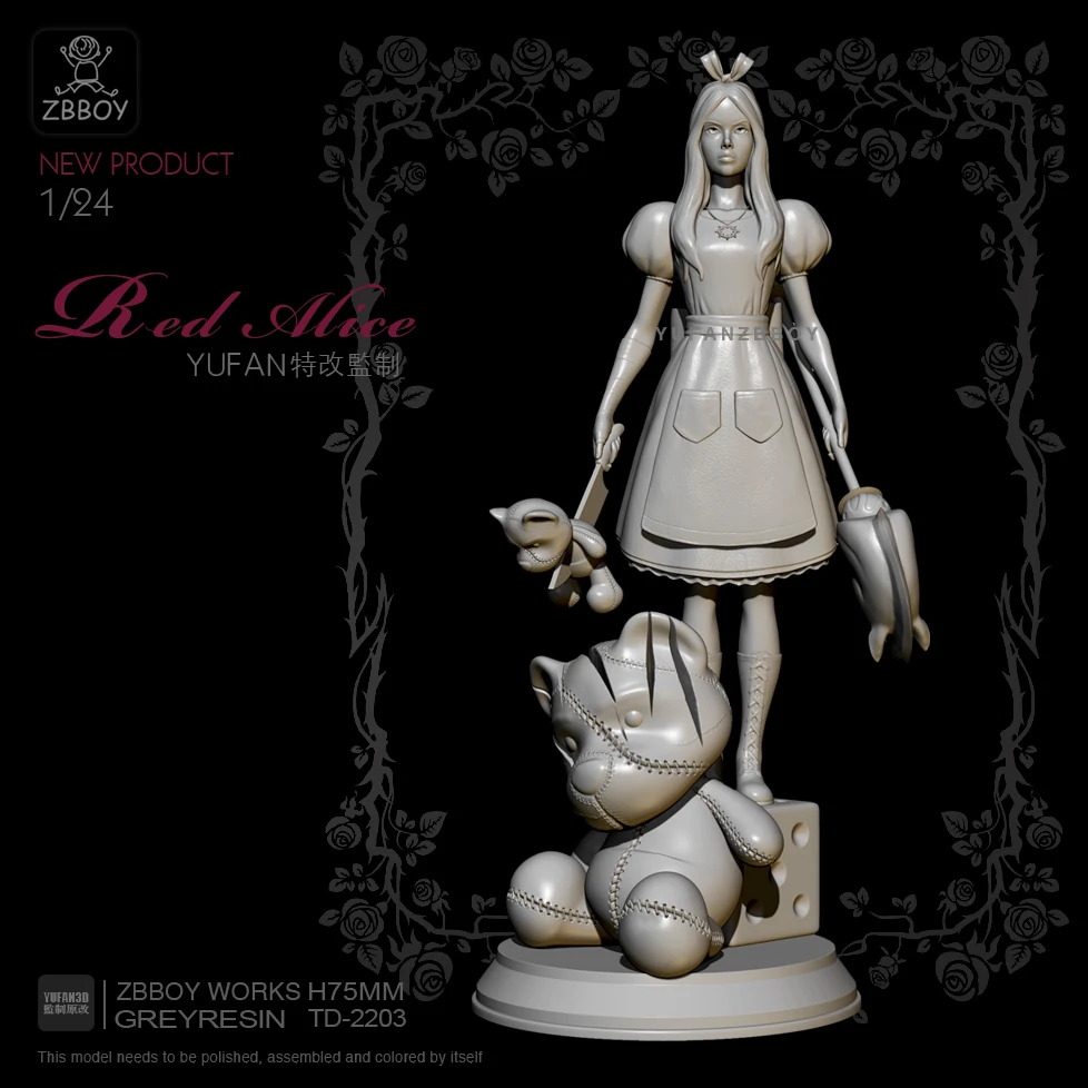 

1/24(75mm) Resin Figure Kits Dark Alice self-assembled TD-2203