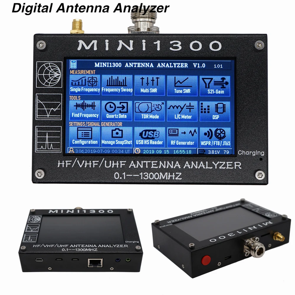 Мини-анализатор антенны MINI1300 жк-экран 4 3 дюйма диапазон частот 1300-0 1 мгц