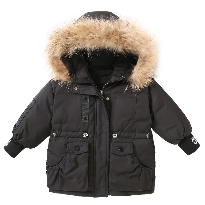 

Winter Children White Duck Down Jacket Thicken Warm Hooded Long Outerwear Coat for Girl 2-8 Years Christmas Costume 2020