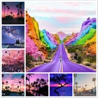 Алмазная живопись 5D сделай сам, Набор для вышивки крестиком с красочным пейзажем, полная круглая вышивка, мозаика, домашний декор