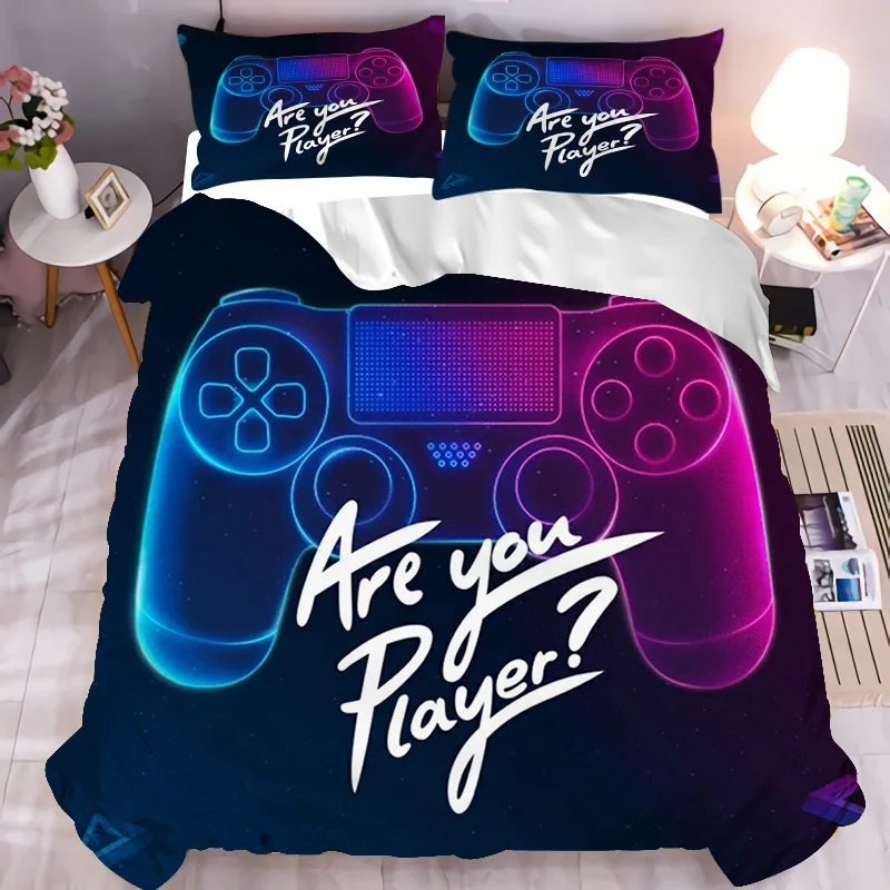 3D Печатай Игровой Коврик Комплект Постельного Белья Queen Size Одеяло Чехол Комфортера Креативный Черный Плед Наволочка 2/3шт на.
