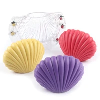 3d seashell shape candle mold plastic handmade aromatherapy candle shell scallop mould for soap mold plaster decorating tools