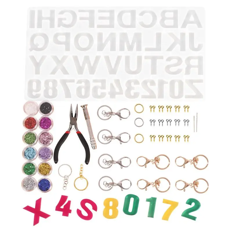 

Crystal Epoxy Resin Mold Alphabet Letter Number Pendant Casting Silicone Mould 1XCA