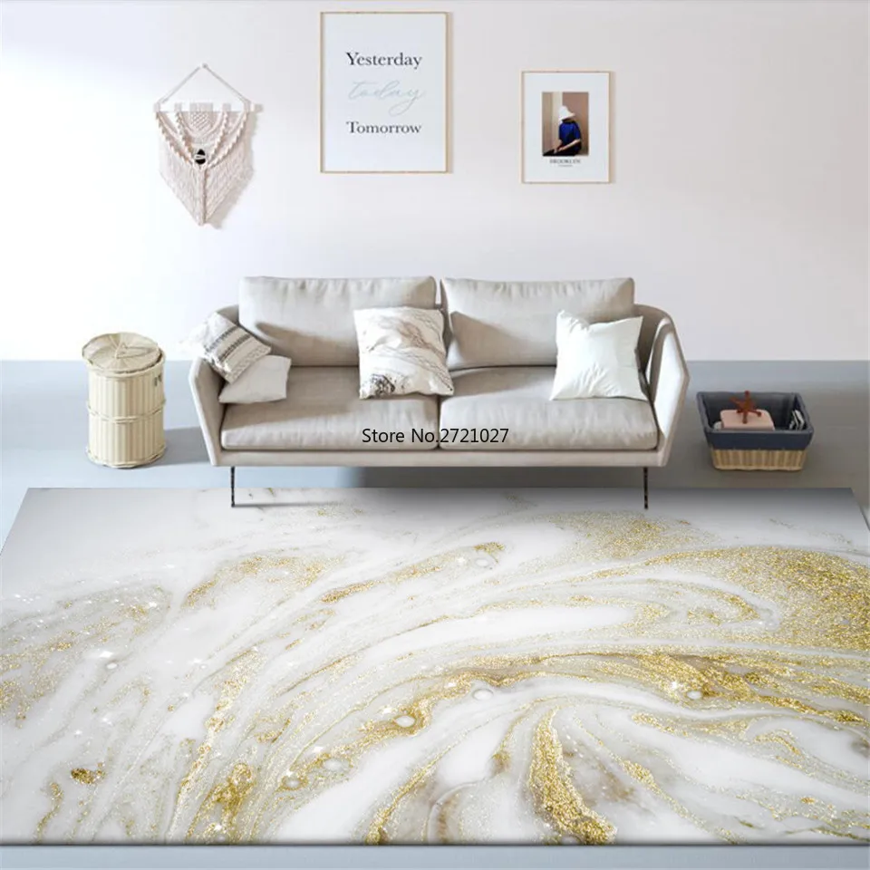 

Marble Pattern Platinum Rug Nordic Rug Next To Bedroom Fashion Geometric Rug Kitchen Floor Mat