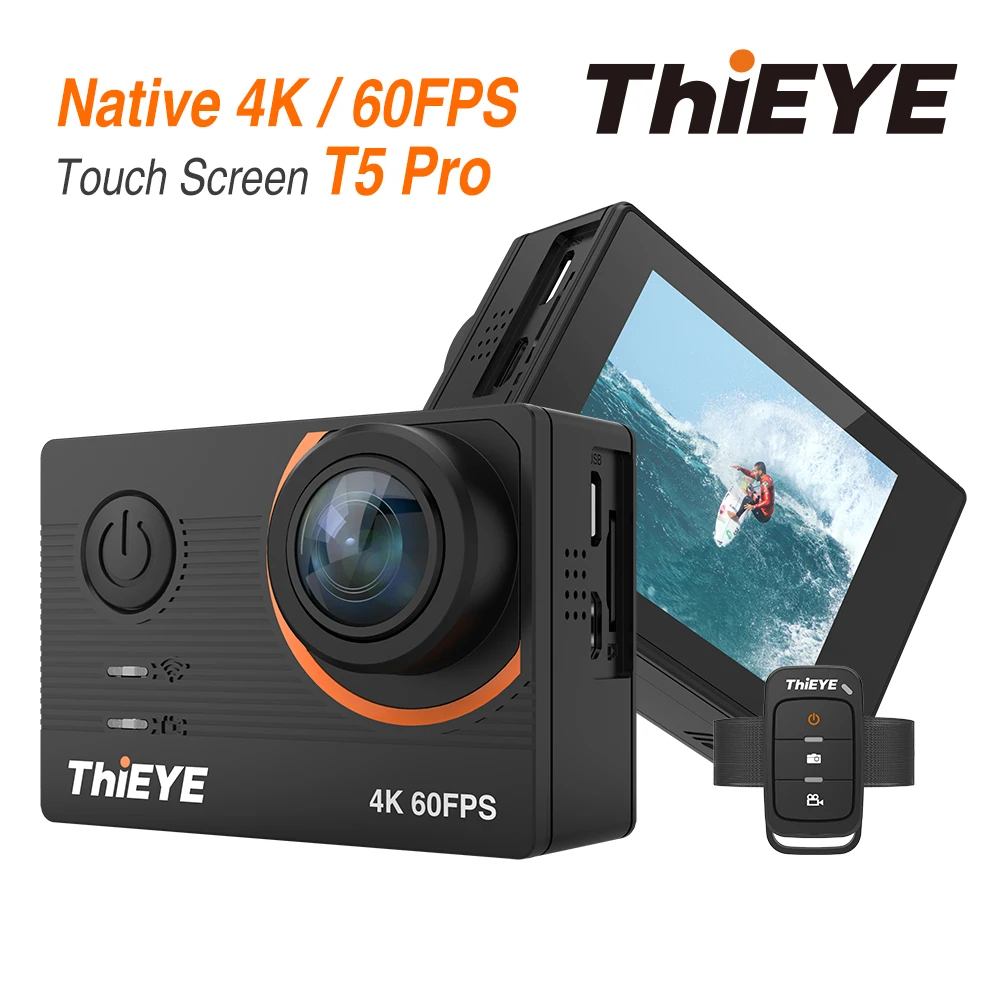 Hieye T5 Pro Real Ultra HD 4K 60fps сенсорный экран WiFi Экшн-камера с дистанционным управлением 60