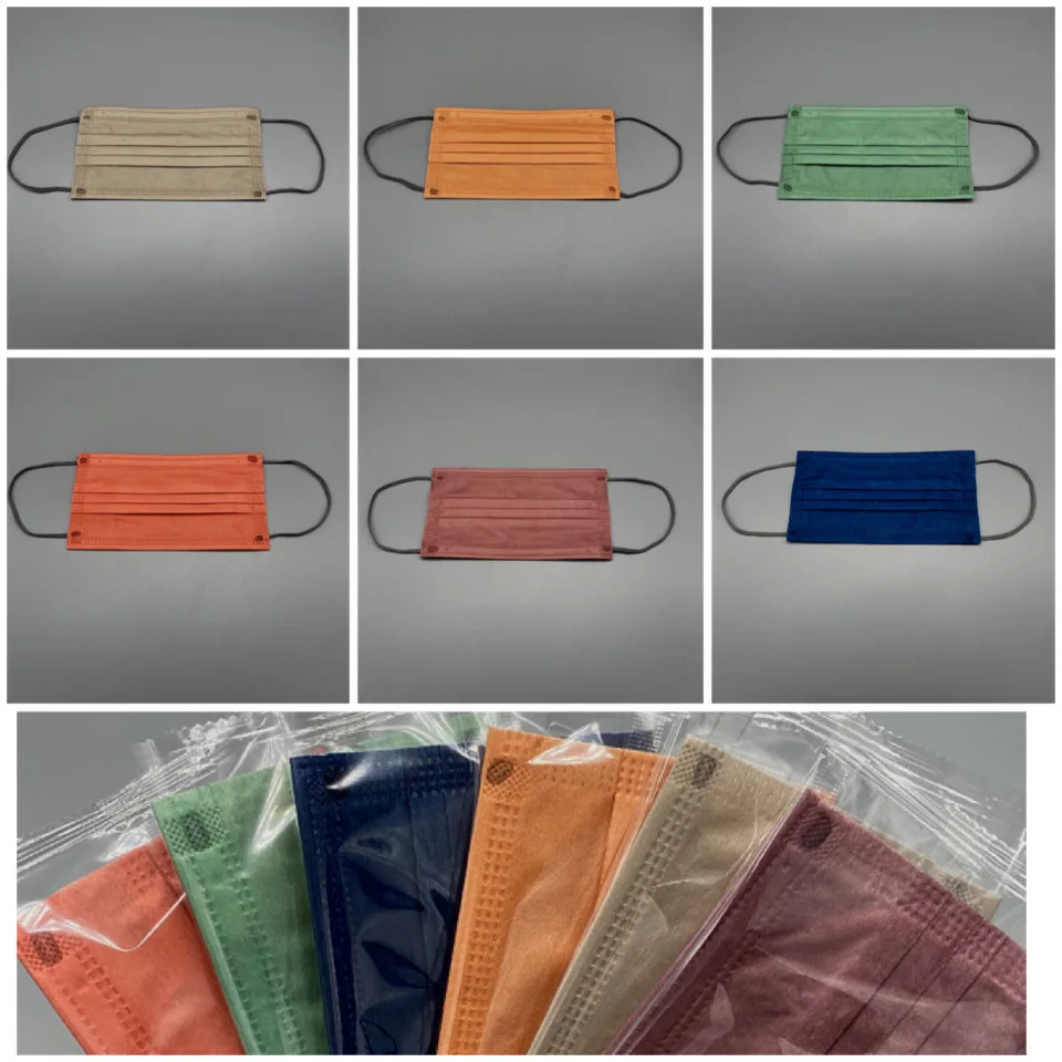 

HOT 10-100PCS Adult Morandi Disposable Face Mask 3-layer Melt Blown Fabric Protective Face Mouth Masks Skin-Friendly Mascarillas