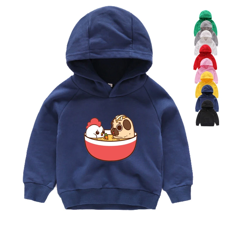 

Детская толстовка-худи, детские топы с принтом собаки для мальчиков и девочек, пуловер, толстовки с капюшоном для Мопсов, пальто в стиле хип-...