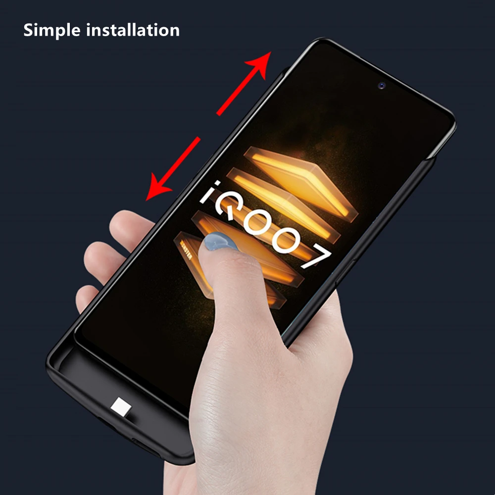 Внешний аккумулятор чехол для VIVO IQOO 7 5G Battey 6800 мАч зарядный Батарея ЧЕХОЛ ДЛЯ
