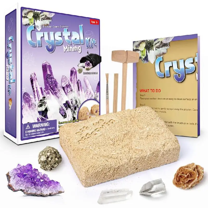 Gemas del tesoro pirata de cristal para excavaci&oacute;n, juguetes creativos de exploraci&oacute;n y miner&iacute;a para ni&ntilde;os, fossil arqueol&oacute;gico, DIY-0