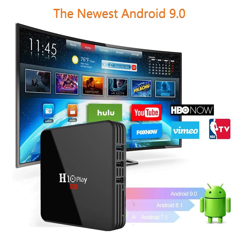 ТВ приставка на Android 9 0 четырехъядерный AllwinnerH6 6K HD многоязычный медиа плеер с