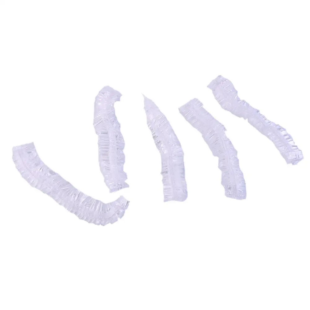 

100pcs/lot Disposable Shower Caps Clear Spa Hair Salon Hotel One-Off Bathing Elastic Shower Hat Bathroom Products Bath Bonnet