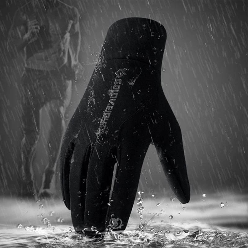 Новинка черные зимние теплые мужские перчатки женские нескользящие модные