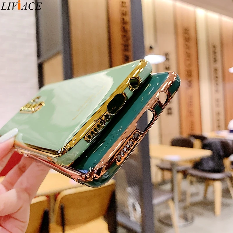 luxury plating silicone phone case on for xiaomi redmi note 8 pro 8t note8 t electroplate gold bumper soft protective back cover free global shipping