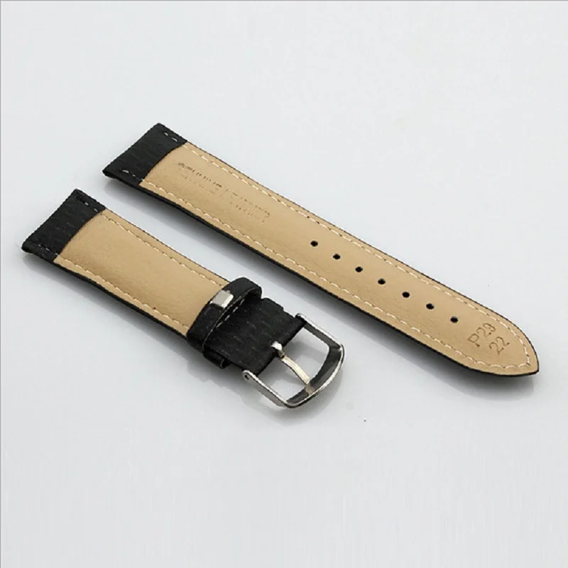 

WLISTH High Quality Watch Accessories Strap Casual Fashion Leather 20mm Steel Pin Buckle Strap Wristband Bracelet