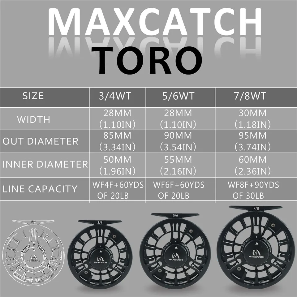 Рыболовная катушка Maximumcatch TORO 3/4/5/6/7/8WT 6061 T6 алюминиевая зеленая/синяя/черная|fly fishing