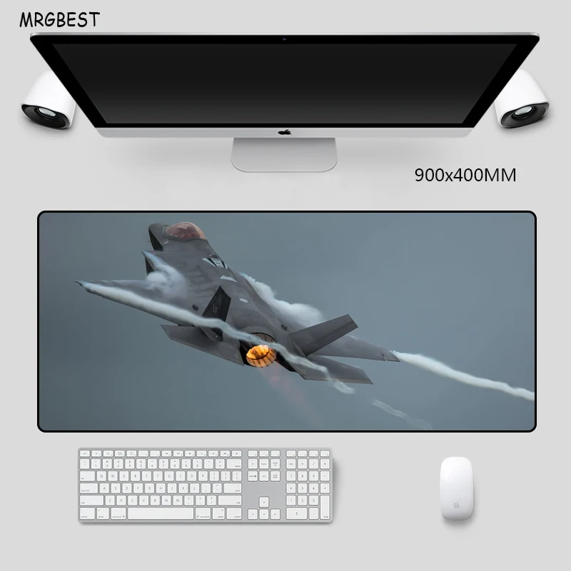 Коврик для мыши MRGBEST XXL 800x400 мм с принтом самолета Нескользящие из натуральной