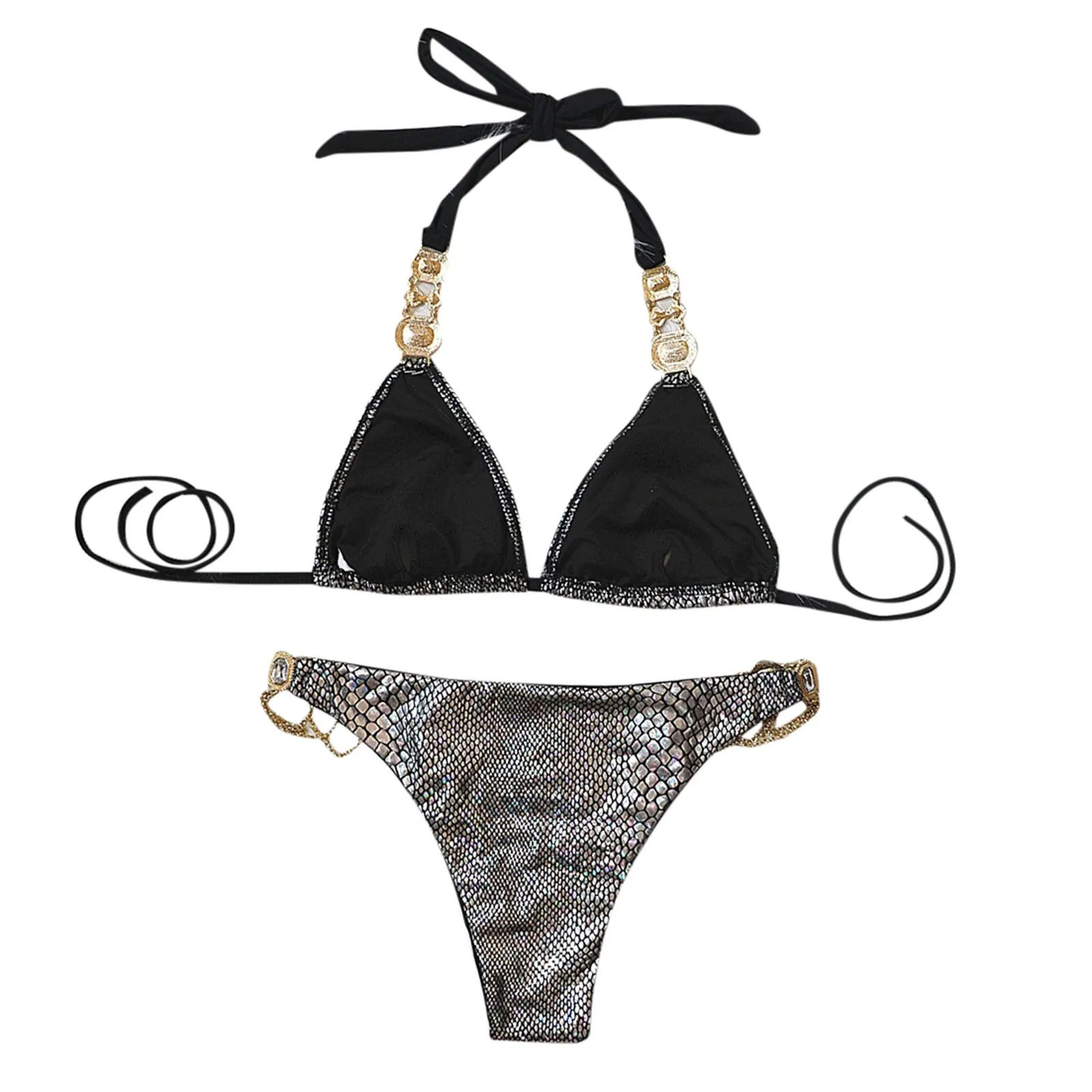 

2021 Sexy Bikinis Women Diamond Decoration Bikini Set Push Up Swimsuit Beachwear Padded Swimwear Mujer Biquini Maillot De Bain
