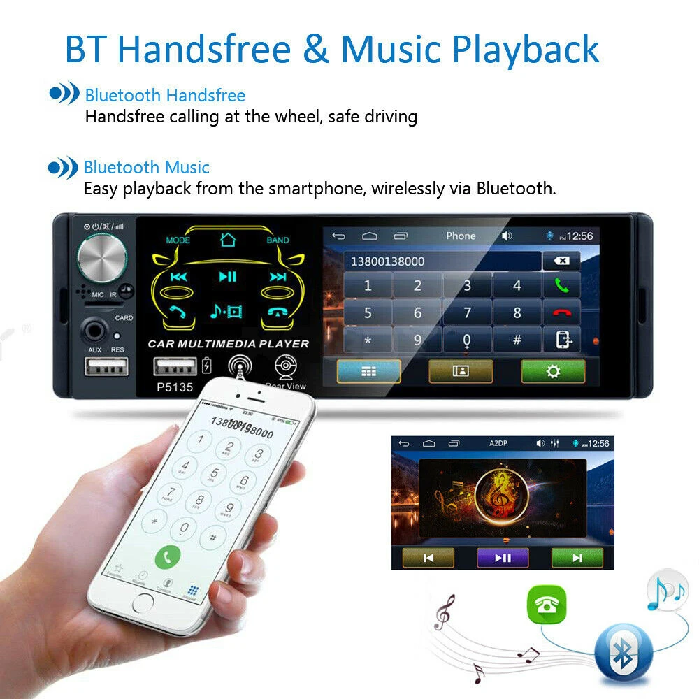 Автомагнитола P5135 стерео система с поддержкой Bluetooth сенсорным экраном 4 1 дюйма
