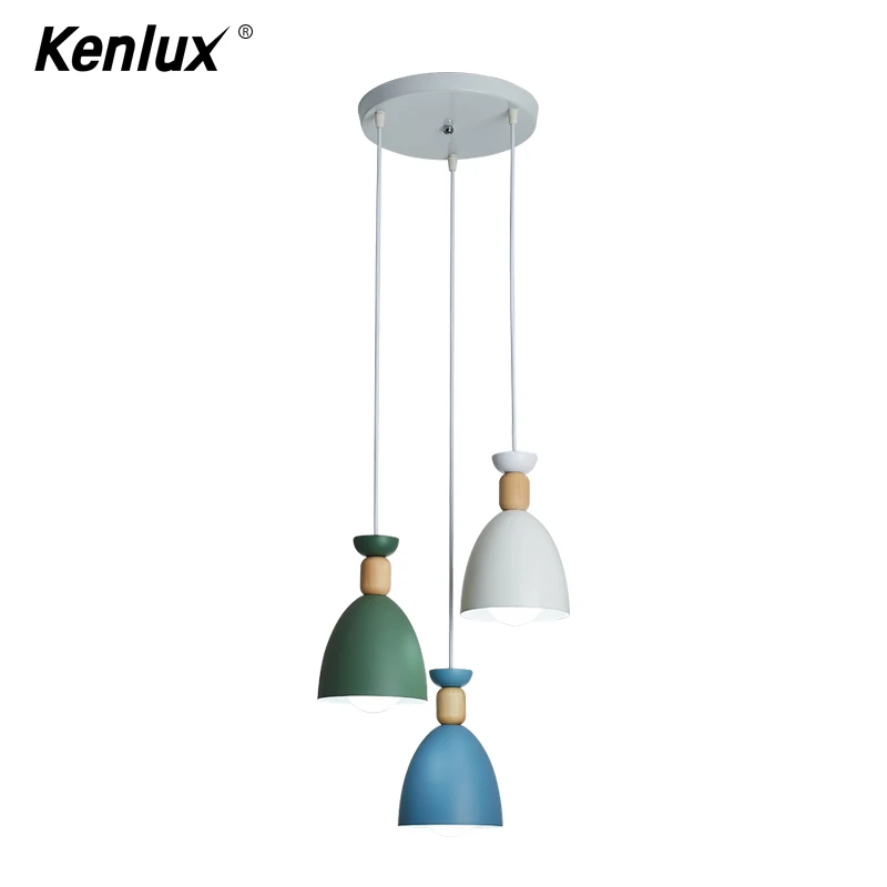 Современный минималистичный подвесной светильник E27 лампа из дерева и алюминия