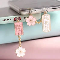3 5mm headphone anti dust plug cute flower charging port dust plug phone accessories cover for iphone charger dock plug case