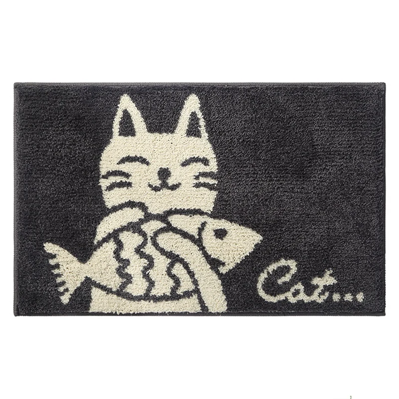 

Cartoon Cat Flocking Carpet Floor Mat,For Home&Bathroom Door,Bathroom Non-Slip Mat,Absorbent Foot Mat,45X65CM
